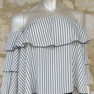 Urban Mix 3/4 Ruffled Sleeve, Stripes